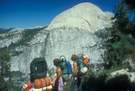 Headed to intersect the trail guided by Half Dome - Yosemite National Park - Sep 1973