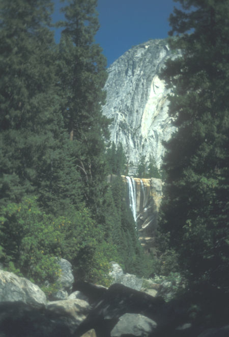 Vernal Falls from trail to Yosemite Valley - Yosemite National Park - Sep 1973