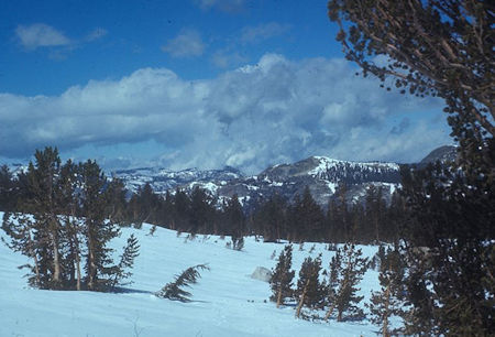 Clouds starting to build from route to Mount Conness - Yosemite National Park 30 May 1971