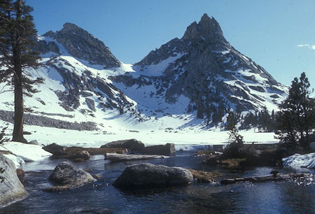 Ragged Peak from Young Lake outlet - Yosemite National Park 27 May 1972