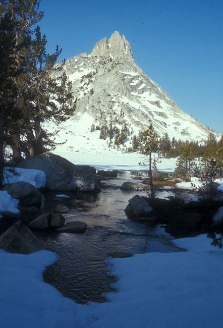 Ragged Peak from Young Lake outlet - Yosemite National Park 27 May 1972