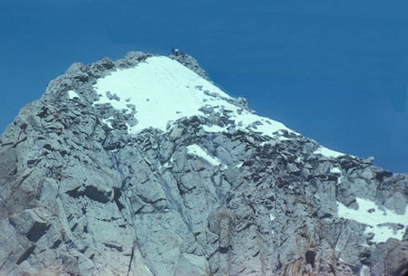 Nearing Mount Conness summit from route up - note other party on summit - Yosemite National Park 28 May 1972
