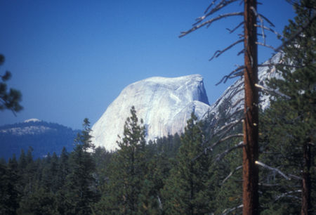 Sentinel Dome (left distance), Half Dome from Sunrise Trail - Yosemite National Park - Sep 1975
