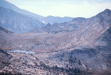 Vogelsang Pass, Vogelsang Peak, Vogelsang Lake from Rafferty Peak - Yosemite National Park - Oct 1975