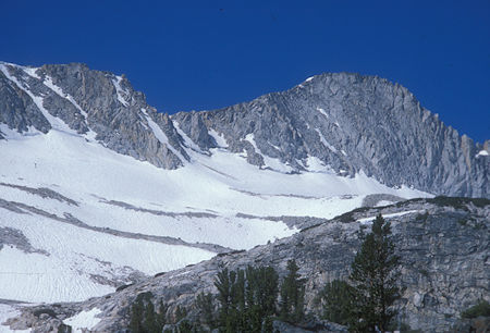 Mount Conness and glacier - Hoover Wilderness - Jul 1978