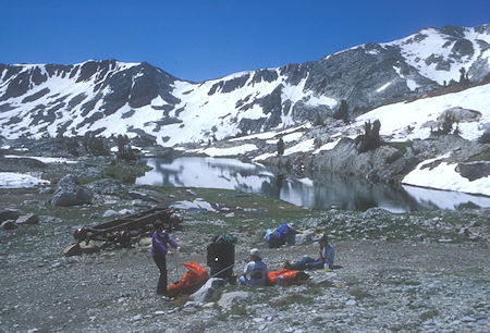 Lunch stop at Wasco Lake - Hoover Wilderness - Jul 1978