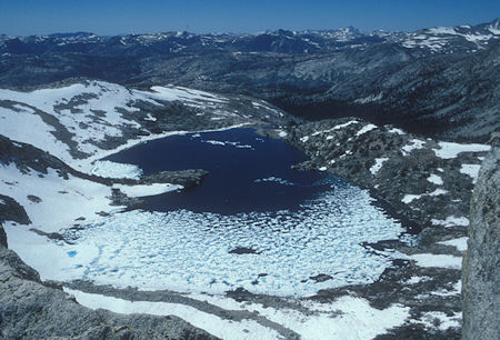 Upper McCabe Lake in Yosemite National Park from the crest - Jul 1978