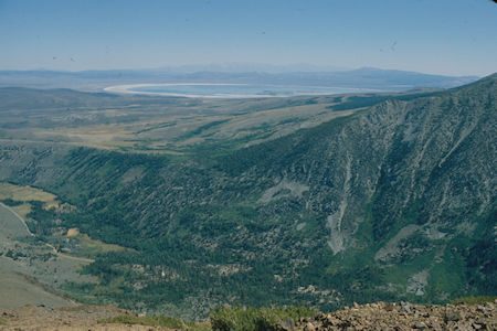 Mono Lake in distance over Green Creek from Monument Ridge - Hoover Wilderness 1980