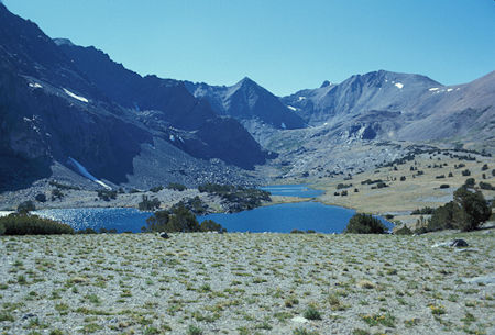 The pointed peak is Blacktop Peak.  To the right is Koip Peak and Koip Peak Pass