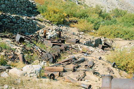 Stamp Mills at Mill site at Lundy Mine - Hoover Wilderness 1980