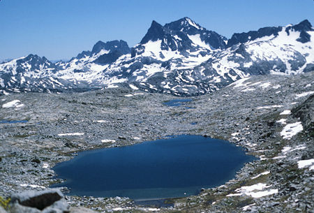 Banner Peak (pointed on the left) and Mt. Ritter (just to the right and behind) are a fine backdrop for the Lost Lakes