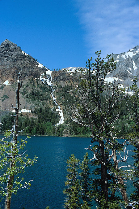 West Lake cascade over Green Lake - Hoover Wilderness 1982