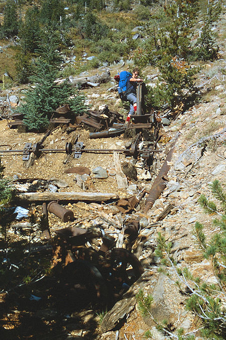Mine Mill remains near Virginia Pass - Hoover Wilderness 1982