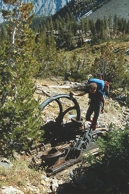 Mine Mill remains near Virginia Pass - Hoover Wilderness 1982