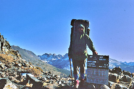 Don on top of Virginia Pass - Hoover Wilderness 1982