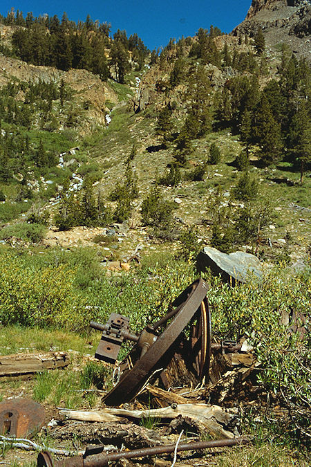 Par Value Creek and mining gear - Hoover Wilderness 1989