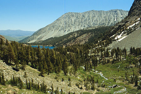 Green Lake and Glines Canyon from Par Value Lakes route - Hoover Wilderness 1989