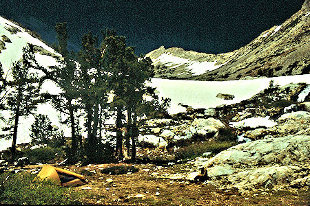Stanton Peak and camp below Return Lake - Yosemite National Park 1989