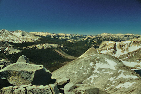 Virginia Canyon and Cathedral Peaks from Grey Butte - Yosemite National Park 1989