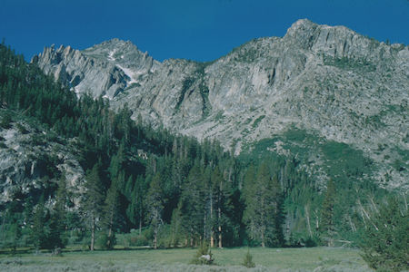 Little Slide Canyon, Kettle Peak from below Barney Lake - Hoover Wilderness 1990