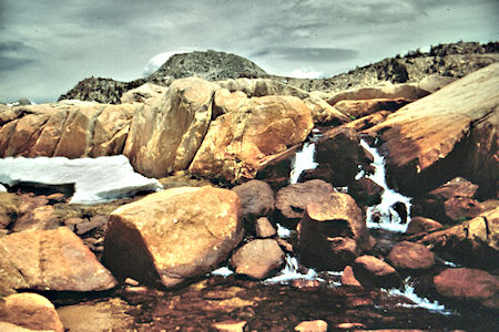 Cascade near outlet of Rock Island Lake - Yosemite National Park Wilderness 1990