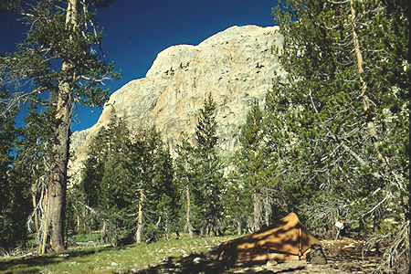 Bath Mountain over camp in Slide Canyon - Yosemite National Park 1990