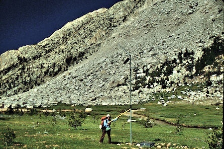 Snow sensor and hill side slide in Upper Slide Canyon - Yosemite National Park 1990