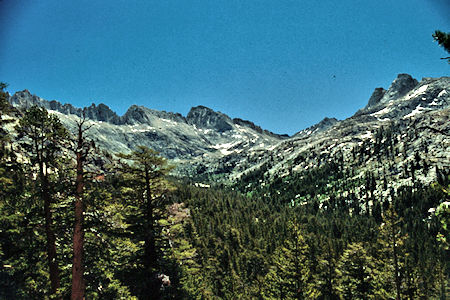 Matterhorn, Burro Pass and Two-Finger peak from upper Slide Canyon - Yosemite National Park 1990