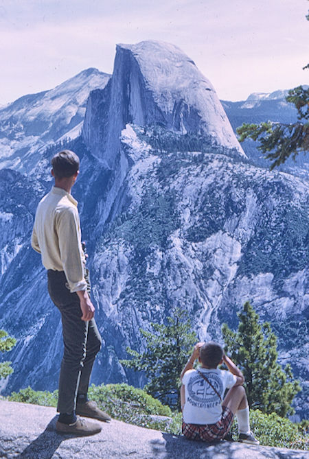 Steve Henderson and David Henderson viewing Half Come from Glacier Point - Yosemite National Park 01 Jun 1968