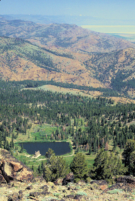 Tom Lee Meadow, pond, house from north end South Warner Wilderness