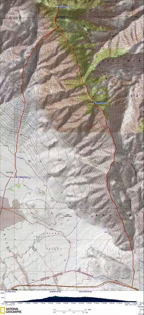 Rabbit Peak Topo Map with trails