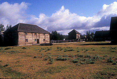 General Warehouse and Fur Store (1888-1889), and Fish Cache (1889) in rear, Fort St. James National Historic Site, British Columbia