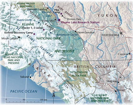 Kluane National Park area map