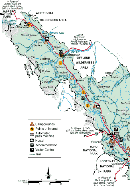 Jasper National Park and area map