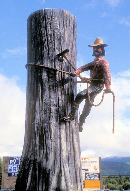 Logger statue at New Hazelton, British Columbia