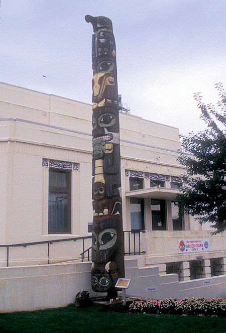 Totem Pole at city hall in Prince Rupert, British Columbia