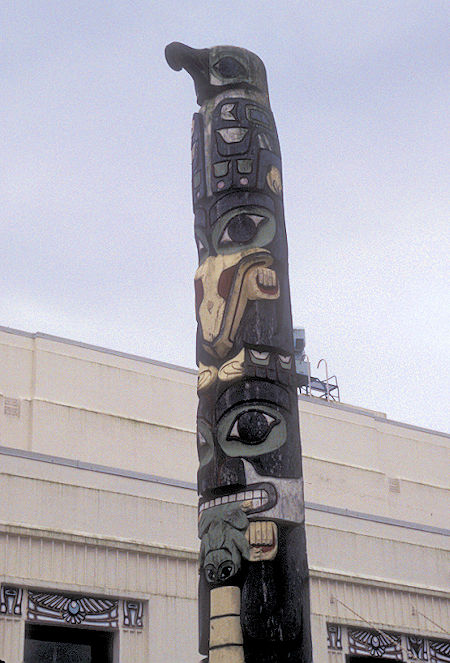 Totem Pole at city hall in Prince Rupert, British Columbia