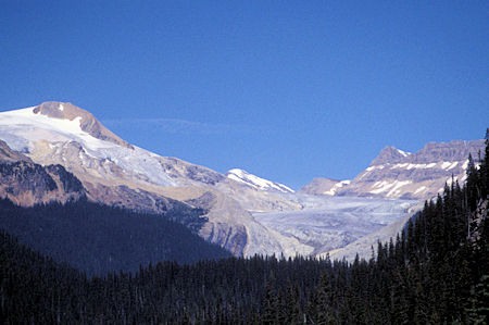 Peak and glacier at head of Yoho Valley, Canada