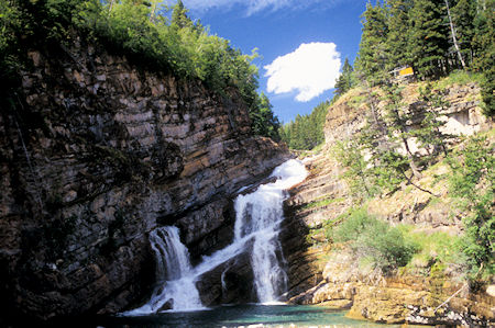 Cameron Falls, Oldest Rocks in the Rocky Mountains, Waterton Lakes National Park, Canada