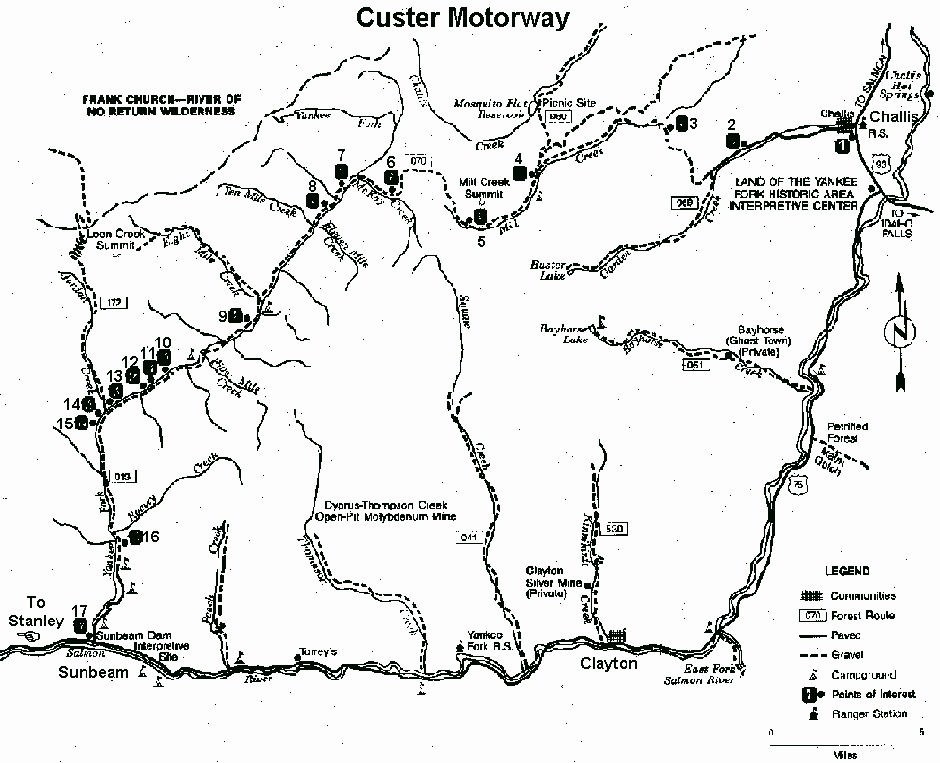 Custer Motorway Map