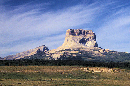 Chief Mountain on road to Waterton Lakes National Park