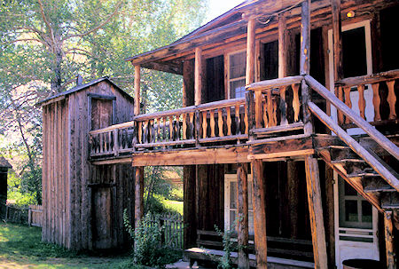 Nevada City, Montana back of hotel - two story outhouse