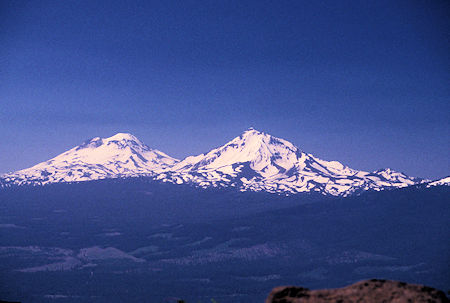 Two of the Three Sisters from Black Butte Lookout near Sisters, Oregon