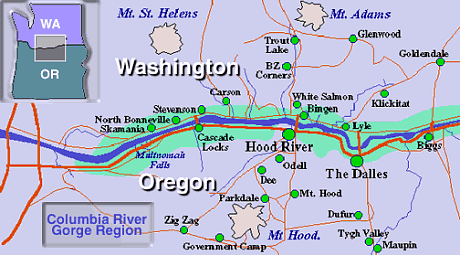 Columbia River Gorge Map