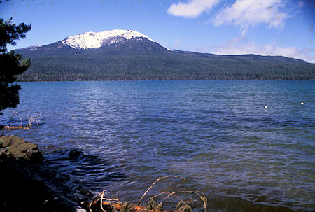 Mt. Bailey over Diamond Lake from south shore picnic area, Diamond Lake Recreation Area, Oregon
