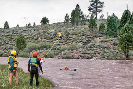 Swift water rescue training at Pickel Meadows