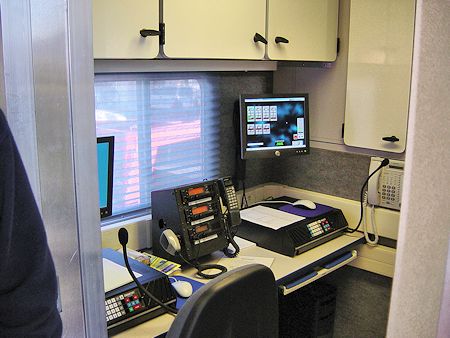 Communications center in the Sheriff's mobile Command Center