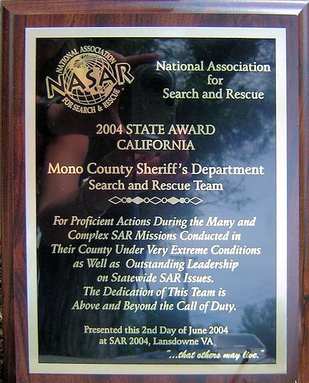 2004 NASAR State Award Plaque