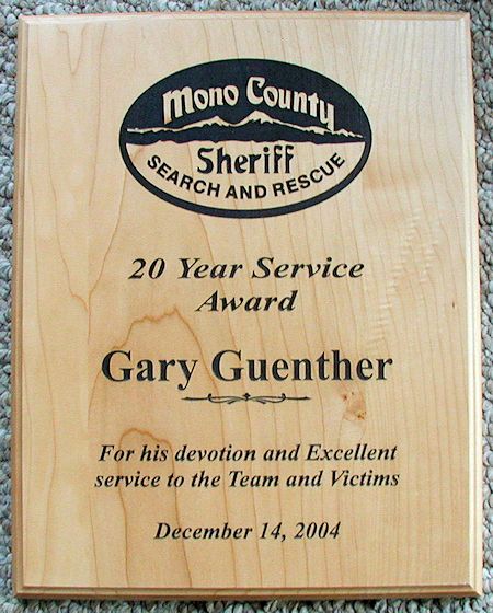 Gary Guenther 20 Year Service Award - December 14, 2004
