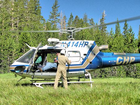 CHP Helicopter evacuated the found hiker